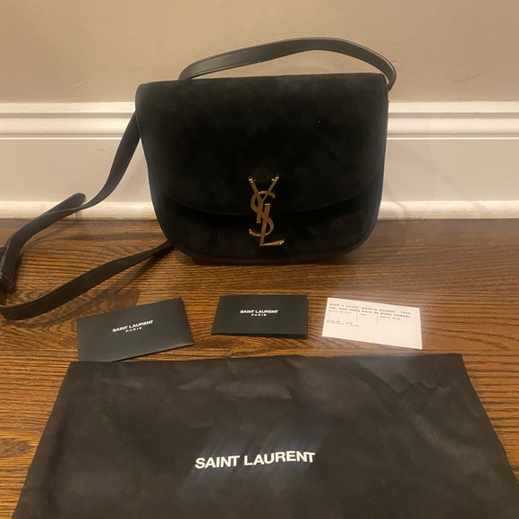 Brand new Yves Saint Laurent kaia small satchel bag in black suede. - Picture 6 of 13